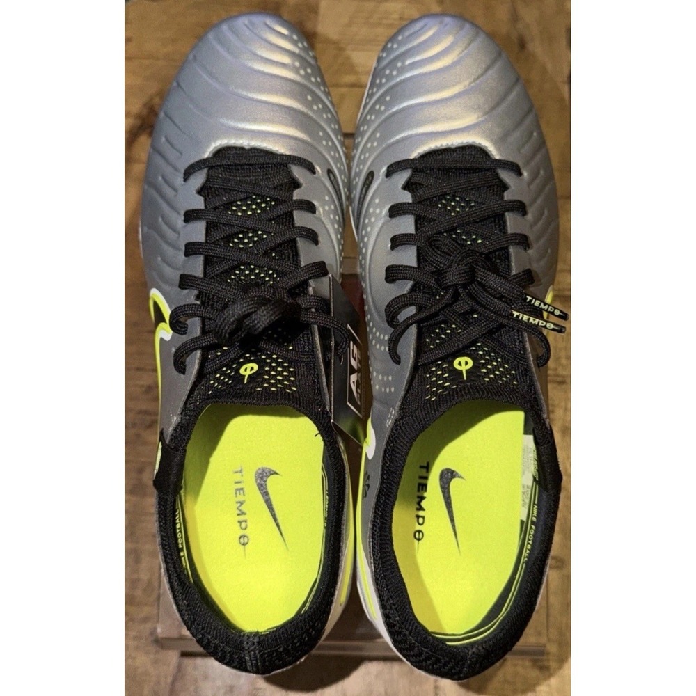 Men Size 9.5 Nike Tiempo Legend 10 Elite AG Pro Soccer Cleats Silver HF4378-002 - Picture 5 of 6